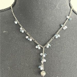 Blue Beaded Y Necklace